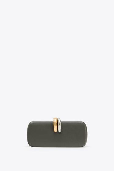 ЖЕСТКАЯ СУМКА С МЕТАЛЛИЧЕСКОЙ ДЕТАЛЬЮ — СЕРЫЙ от Zara