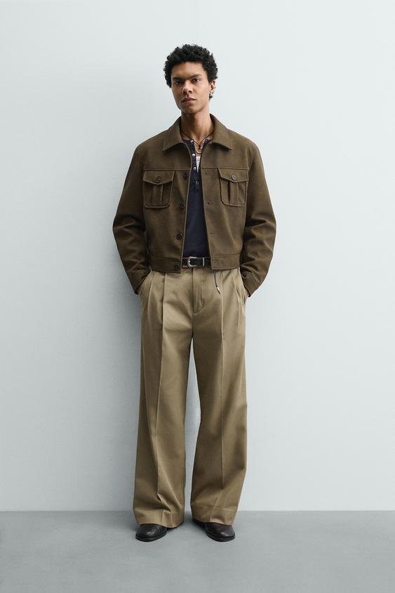 FAUX LEATHER CROPPED FIT JACKET