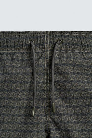 GEOMETRIC PRINT LONG SWIM SHORTS - Greys by Zara - Image 8