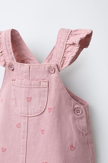 TWILL PINAFORE DRESS WITH HEART BRAGUITAS - Pink by Zara - Image 2
