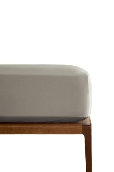 パーケルコットン ボックスシーツ | 高さ30CM(300スレッド)ミディアムグレーZaraのパーケルコットン ボックスシーツ | 高さ30CM(300スレッド) - ミディアムグレー