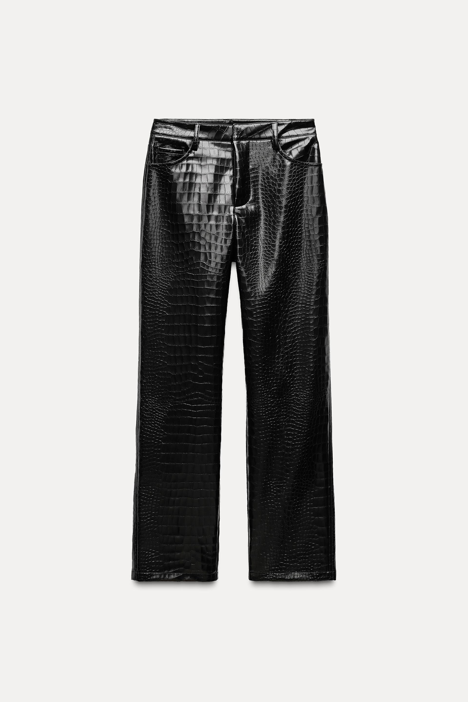 STRAIGHT FAUX LEATHER TROUSERS