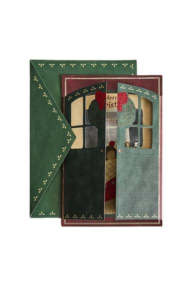 KIDS' CHRISTMAS MOUSE POSTCARD AND ENVELOPE SET - متعدد الألوان الخاص بـ Zara
