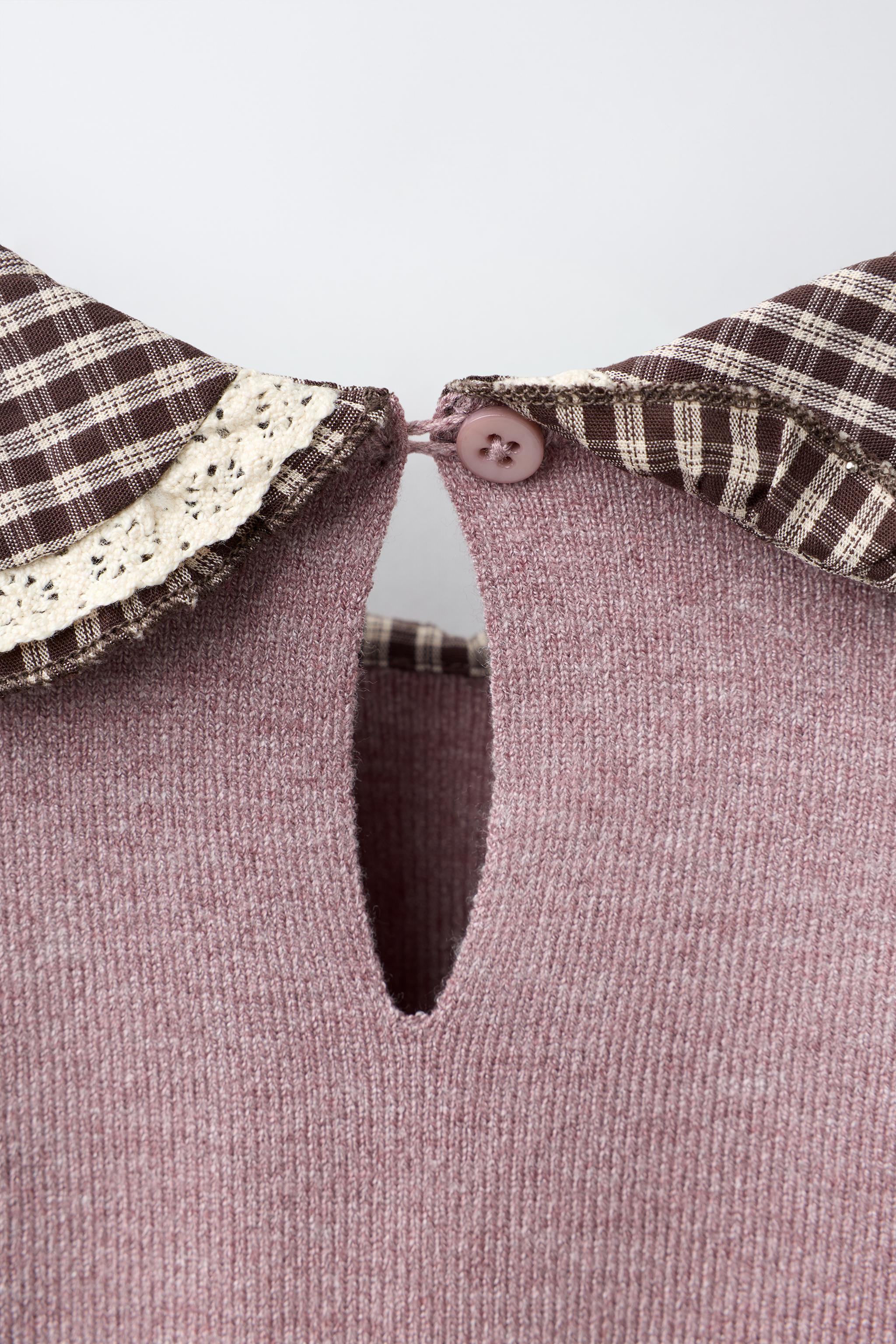 PULL EN MAILLE À COL CLAUDINE COMBINÉ