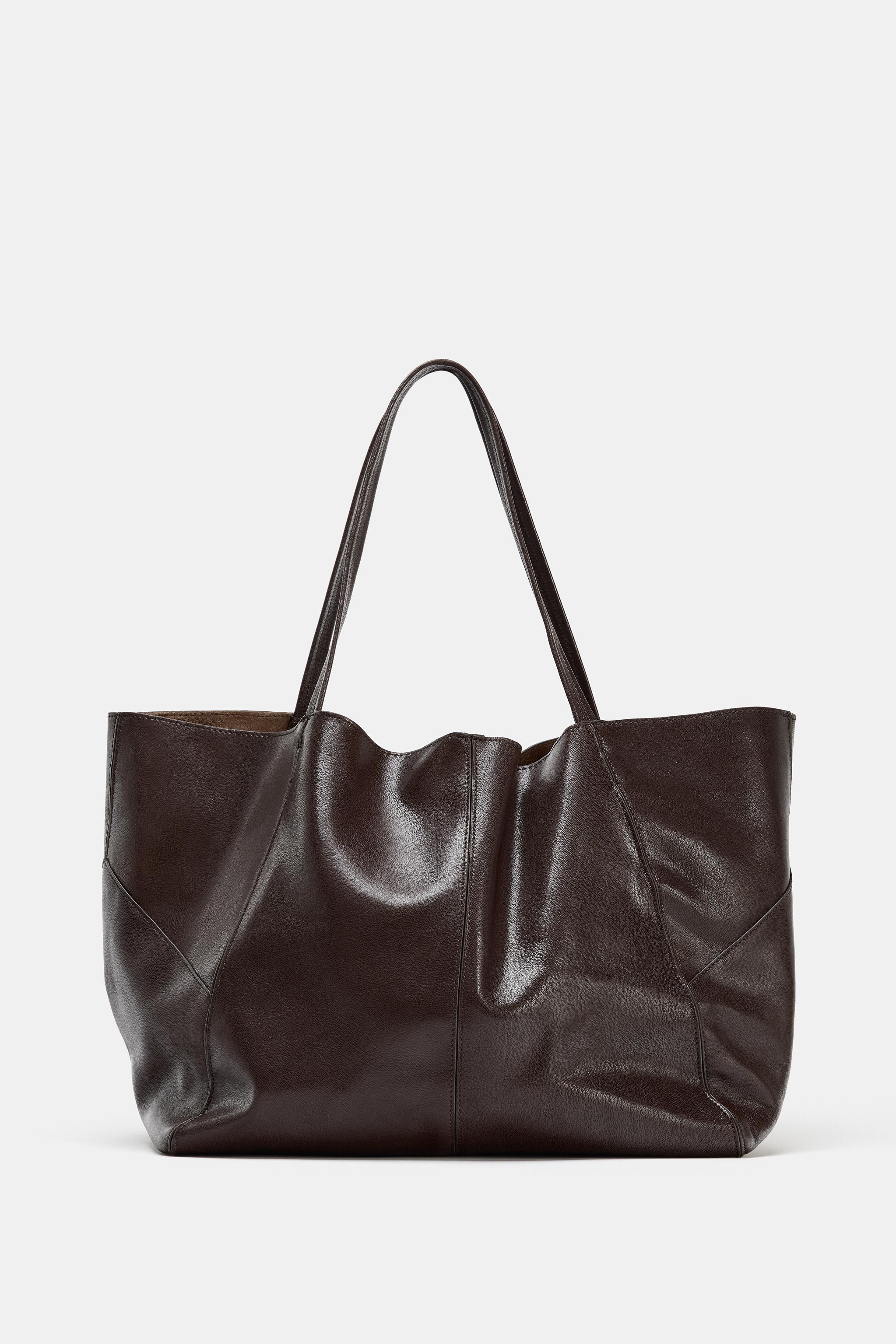 ZARA トートバッグ ボストンバッグ　レザー org.jpg