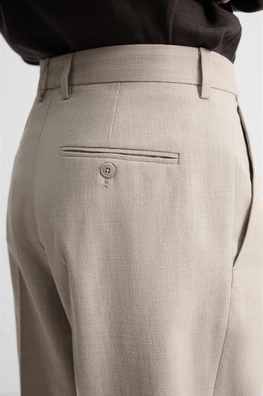 100% WOOL SUIT TROUSERS - Beige by Zara - Image 4