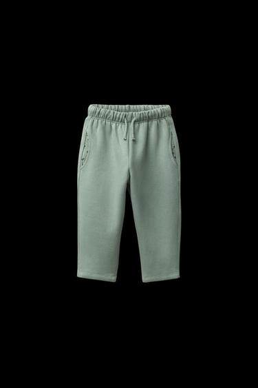 PRINTED POCKET PLUSH TROUSERS - washed green by Zara - Image 0