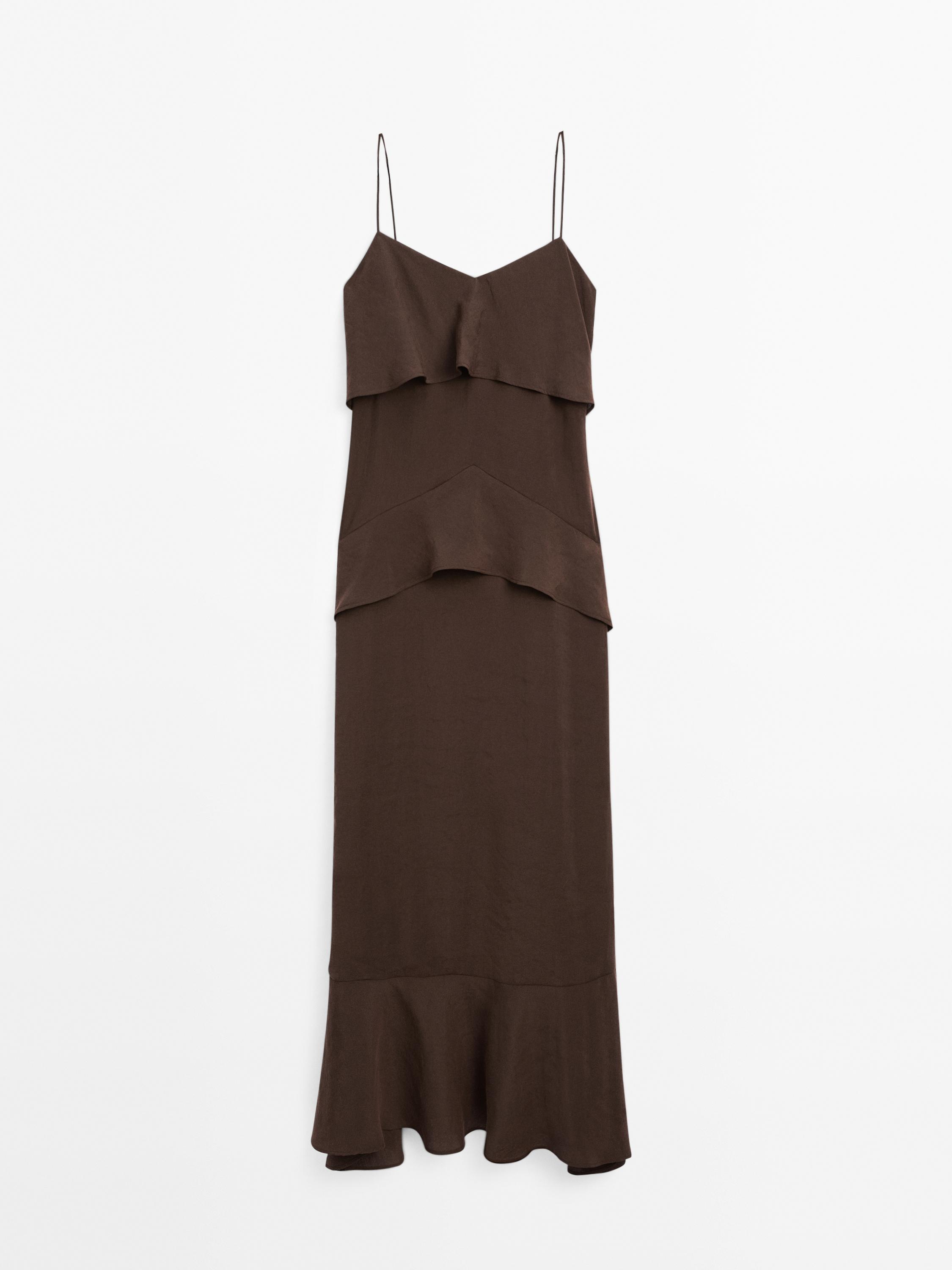 Robe longue à volants