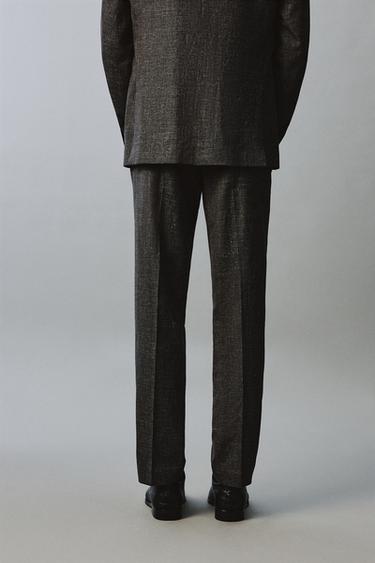 REGULAR FIT TEXTURED SUIT TROUSERS - Dark brown by Zara - Image 2