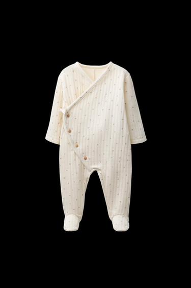 TWIG PRINT QUILTED ONE-PIECE SUIT - Ecru by Zara - Image 0