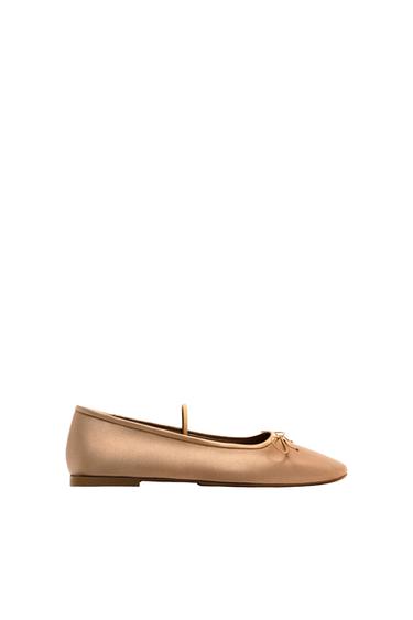 SATIN BALLET FLATS WITH BOW DETAIL