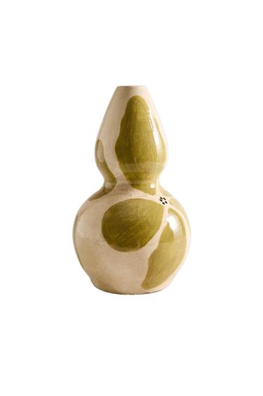 FLORAL TERRACOTTA VASE - Greens by Zara
