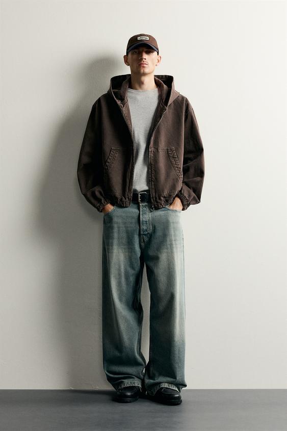 CAZADORA DENIM CAPUCHA - Marrón de Zara - Imagen 0