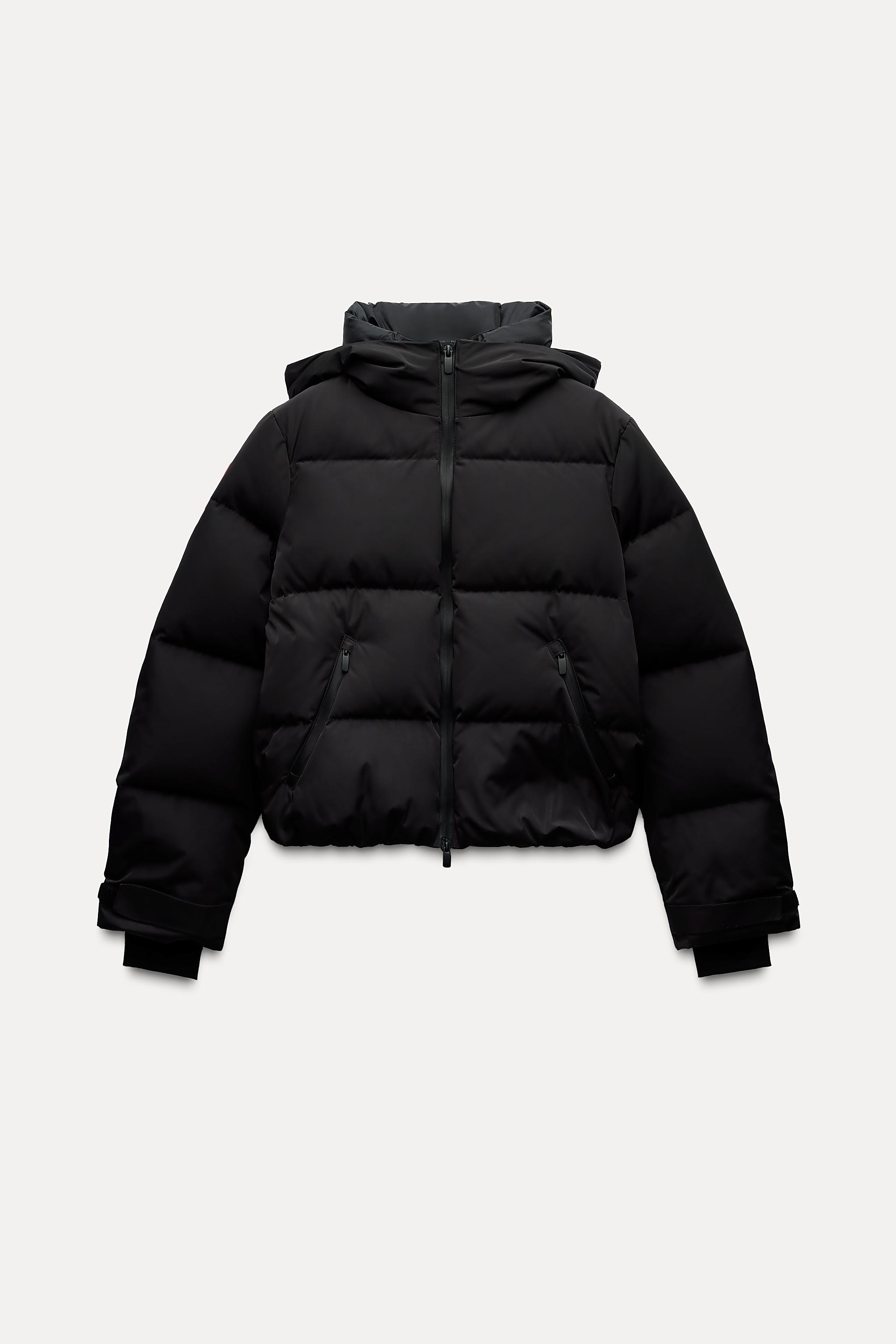 Zara Recco Technology Water Resistant and Wind Protection Down Jacket Ski Collection Black Women