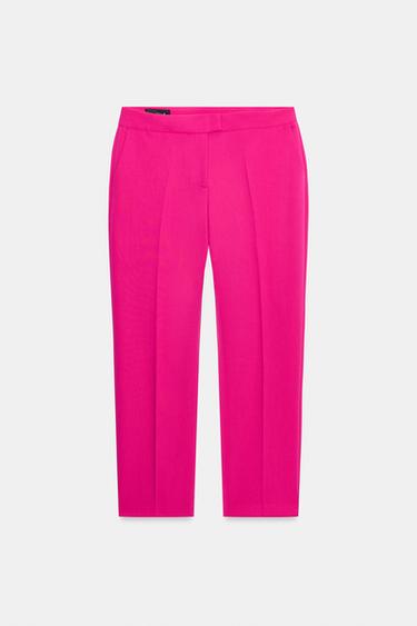 PANTALÓN TIRO ALTO - Fucsia de Zara - Imagen 0