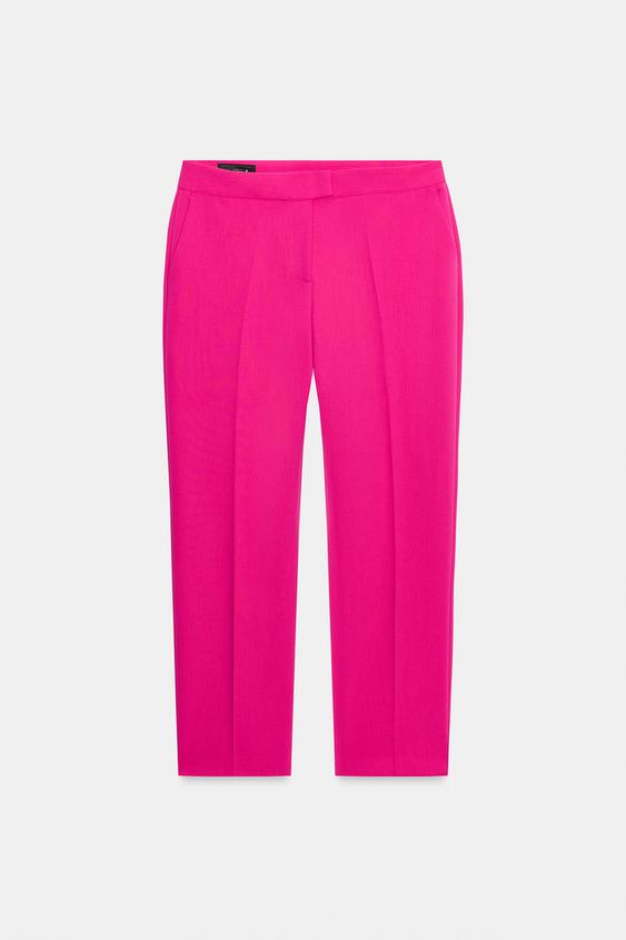 PANTALÓN TIRO ALTO - Fucsia de Zara - Imagen 0