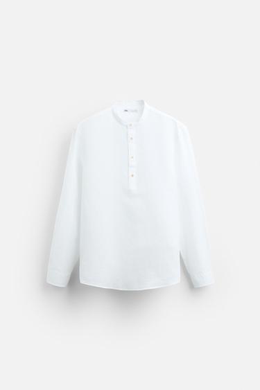 LINEN/COTTON SHIRT - White by Zara