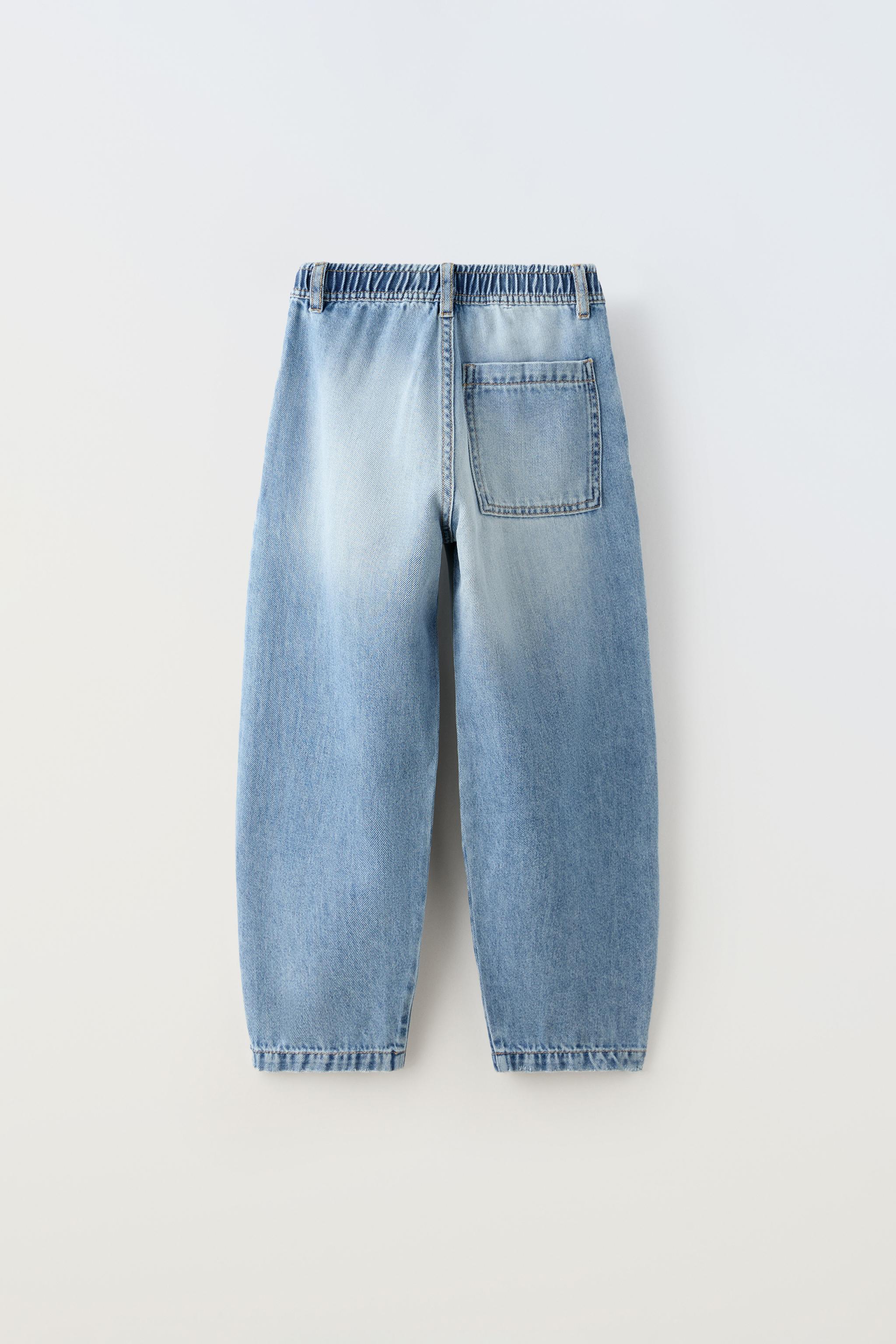 Zara Jeans Balloon Fit En Azul 9 Anos 134 Cm Ninos