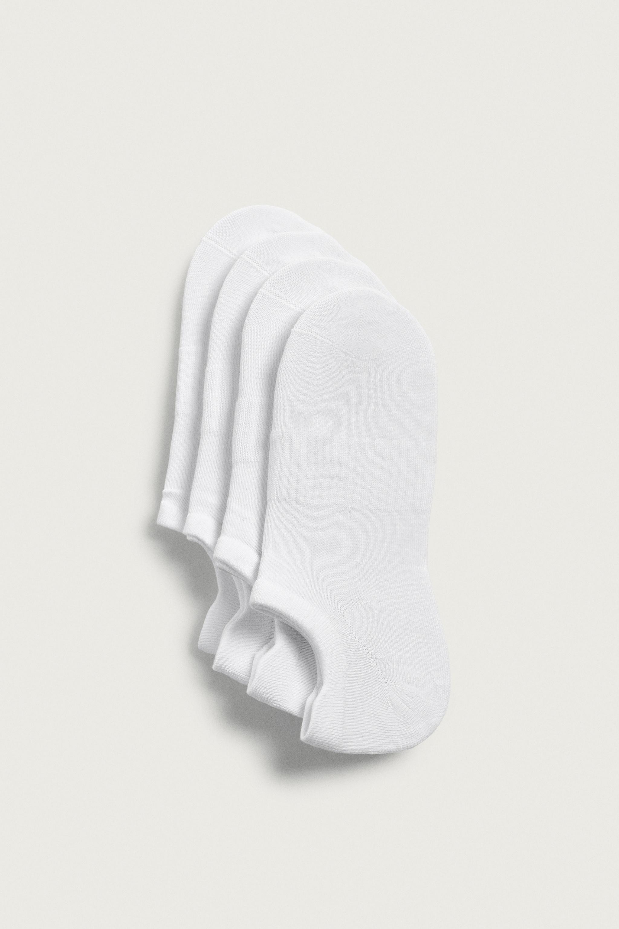 PACK OF 4 INVISIBLE SOCKS — White