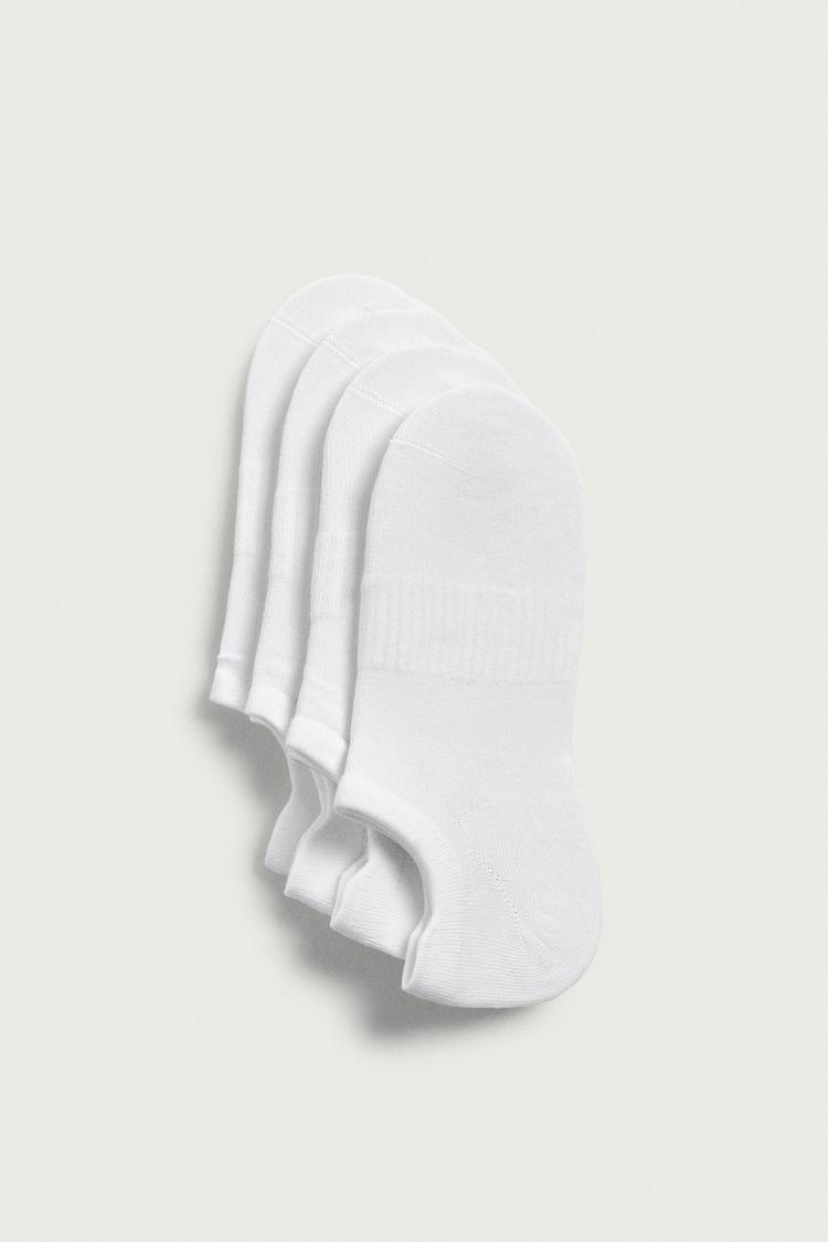 PACK OF 4 INVISIBLE SOCKS — White