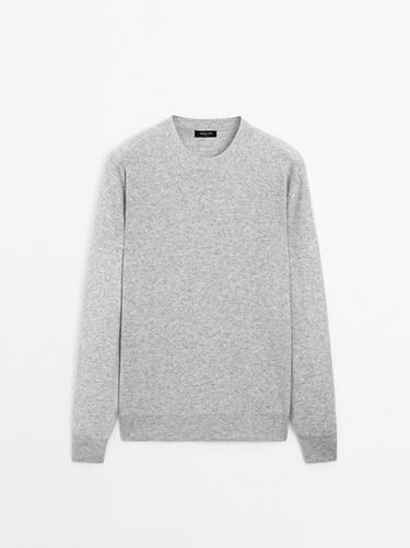 Pull col rond en laine mélangée - Gris chiné de Zara