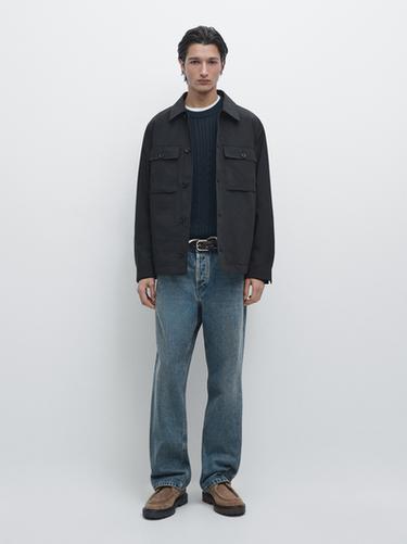 Chaqueta corta detalle bolsillos - Marino de Zara