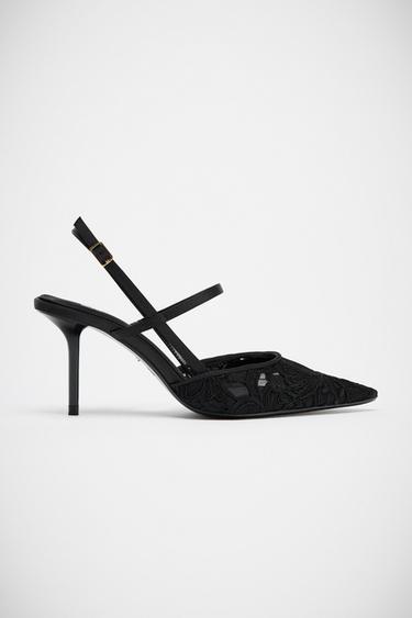 SLINGBACK SHOES WITH ANKLE STRAP - Black by Zara