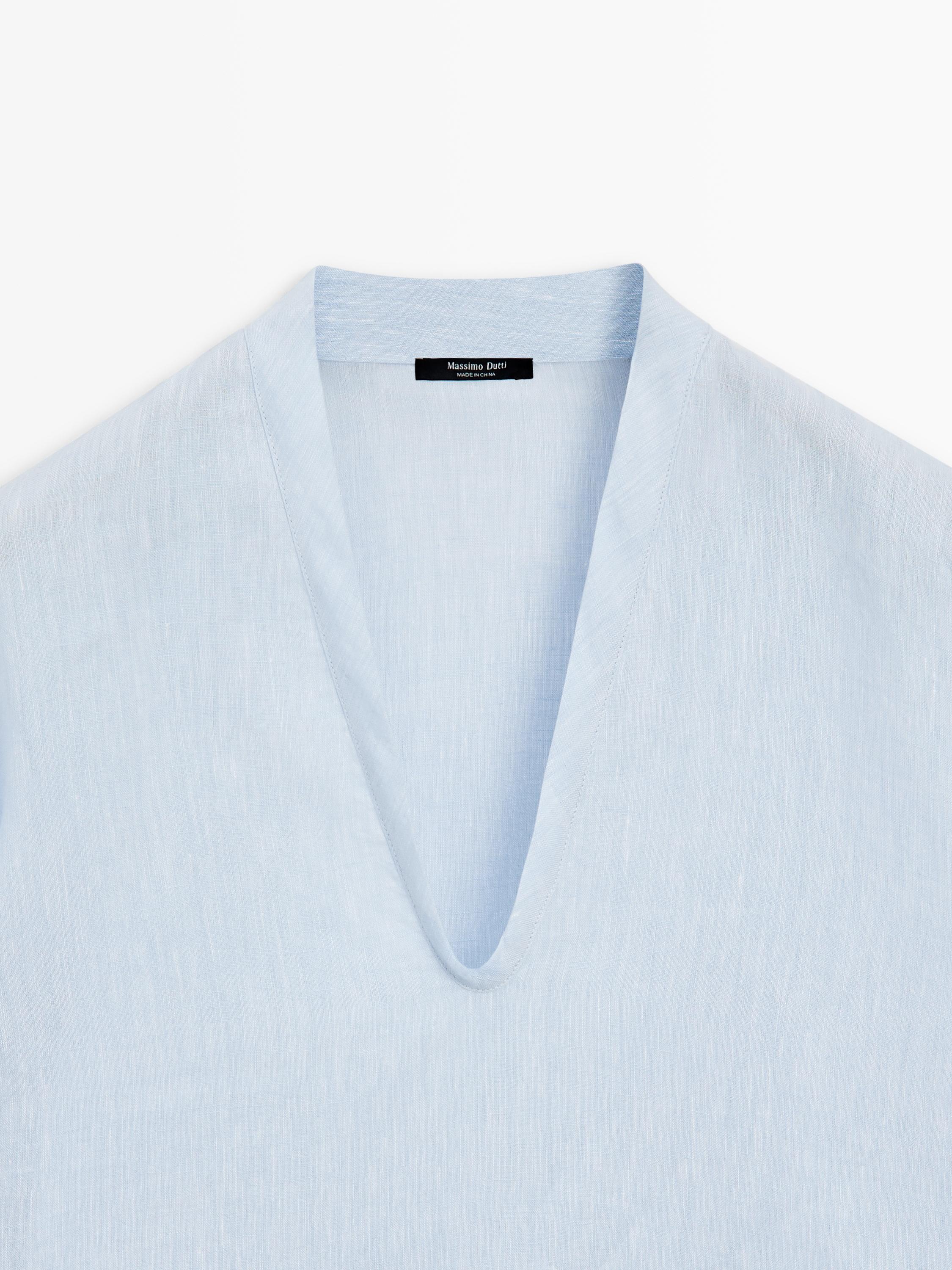 100% linen long sleeve shirt