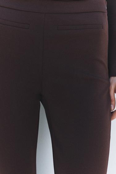 PANTALON FLARE EN CRÊPE - Marron de Zara - Image 3