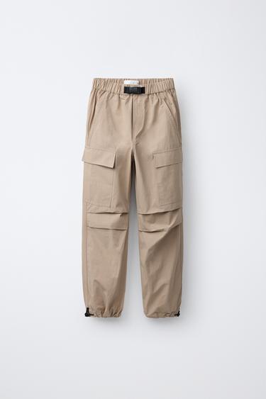 PARACHUTE TROUSERS - Sand by Zara