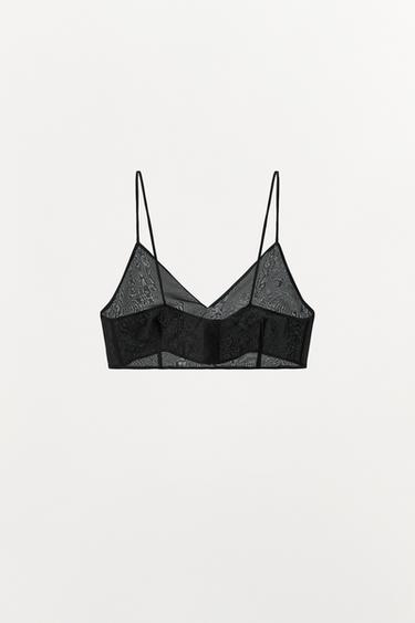 TOP CROP SEDA 100% - Negro de Zara