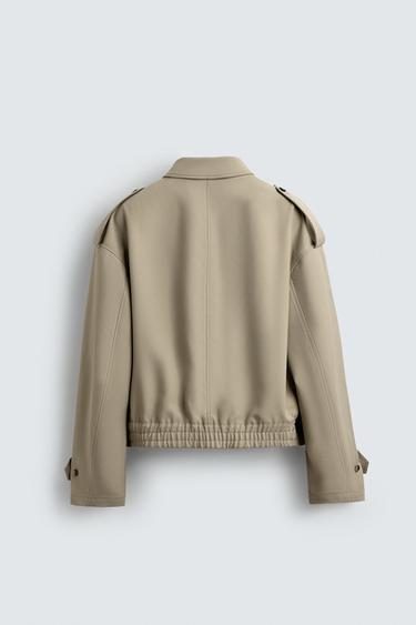 CROPPED FIT JACKET WITH TABS - Greenish by Zara - Image 8