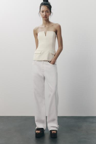 TOP PALABRA DE HONOR - Blanco roto de Zara