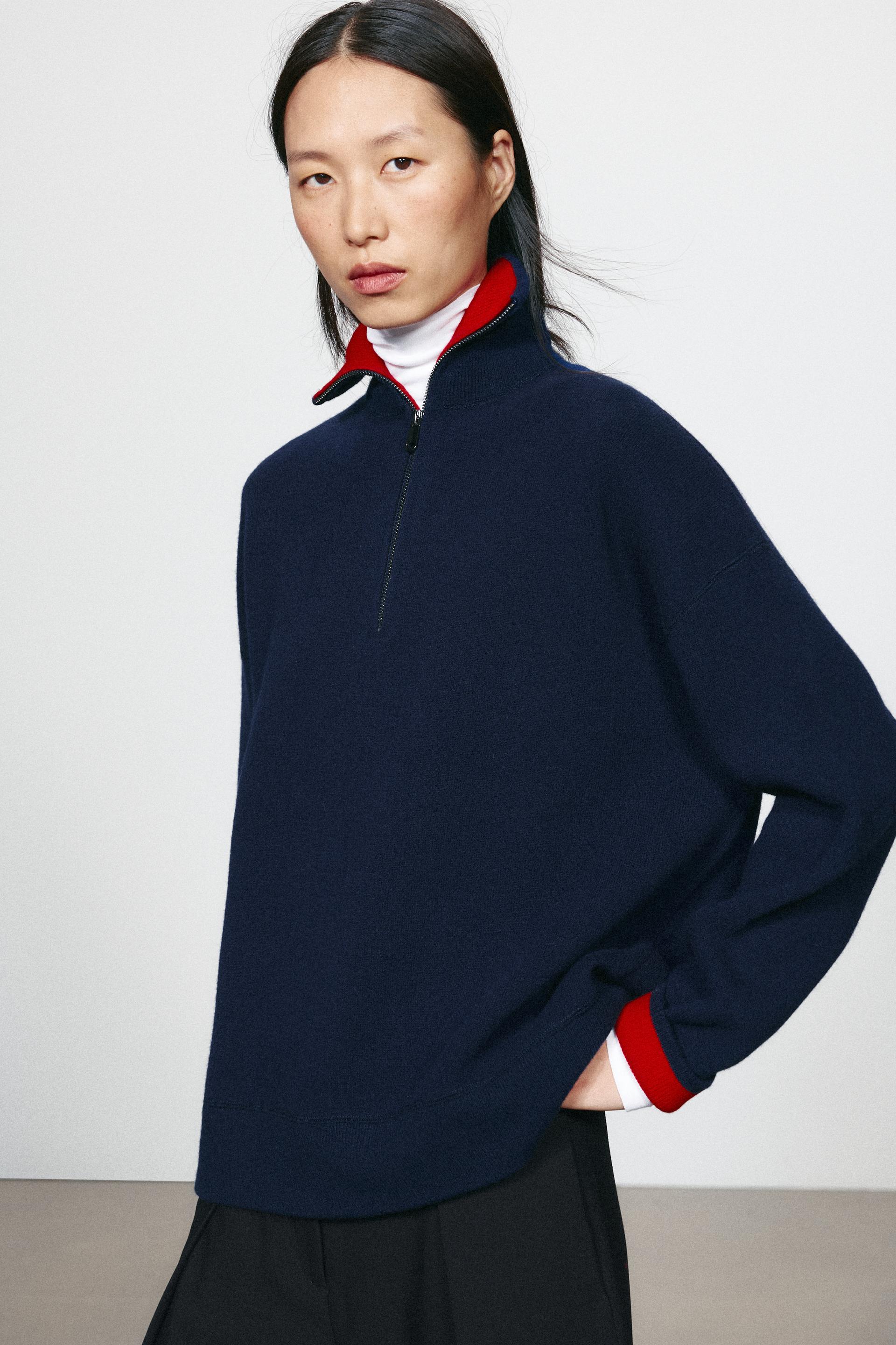 OVERSIZED 93% WOOL MOCK NECK SWEATER thumbnail 3