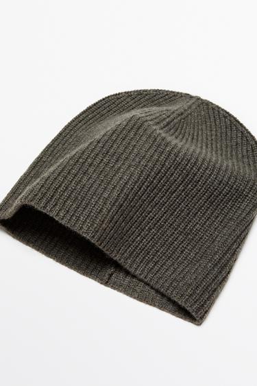 100% cashmere knit beanie — Dark khaki 2