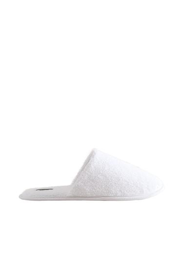 خف منزلي للحمام من القطن الملتف - أبيض الخاص بـ Zara