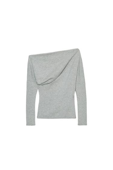 SOFT ASYMMETRIC TOP - Grey marl by Zara
