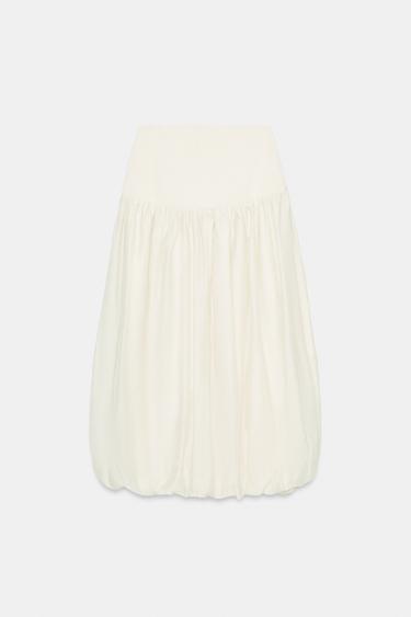 JUPE EN MAILLE STRUCTURÉE EFFET BALLON - Écru de Zara - Image 7