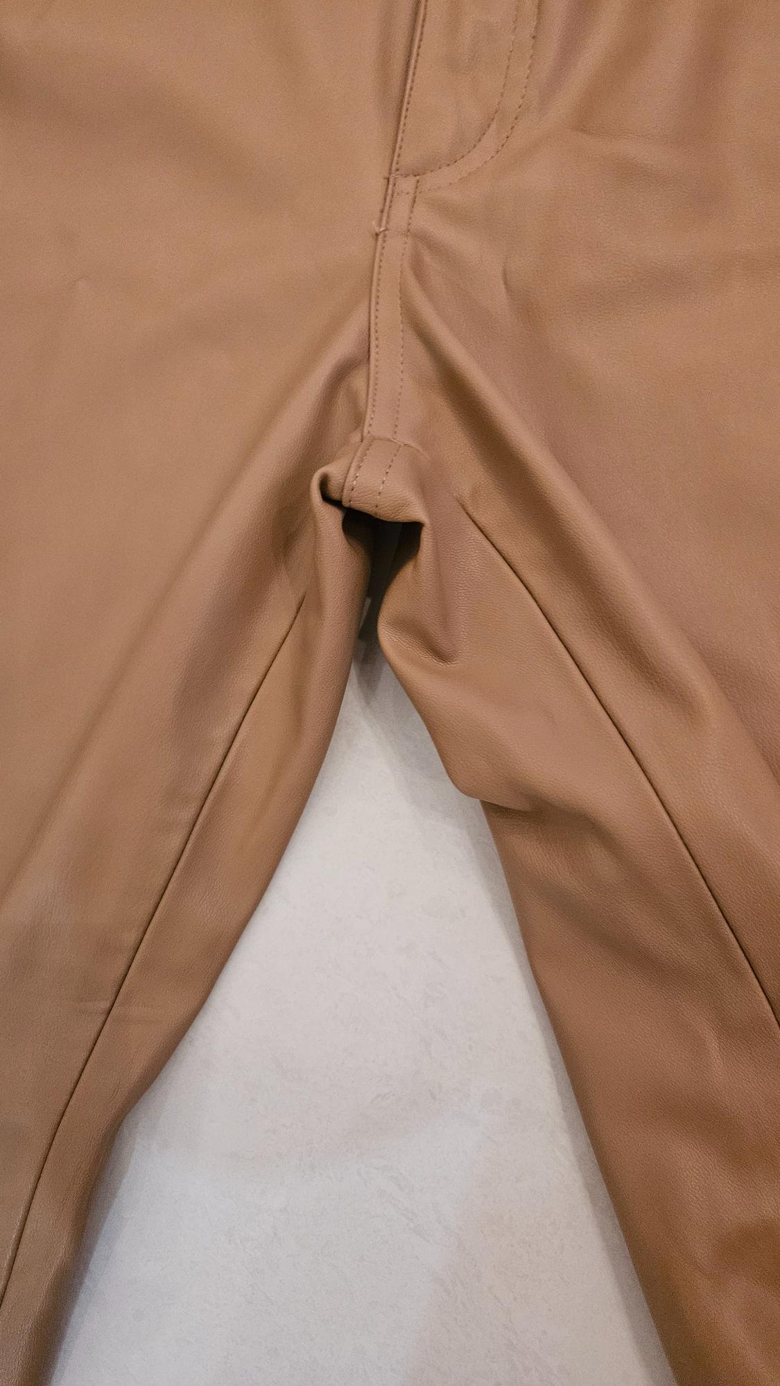 FAUX LEATHER MINI FLARE TROUSERS - Image 3