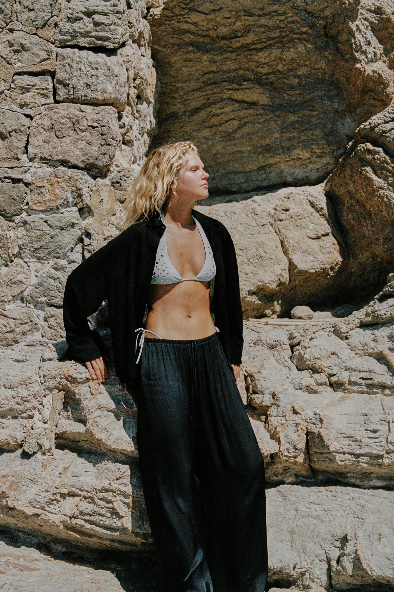 FLOWY PALAZZO PANTS — Black