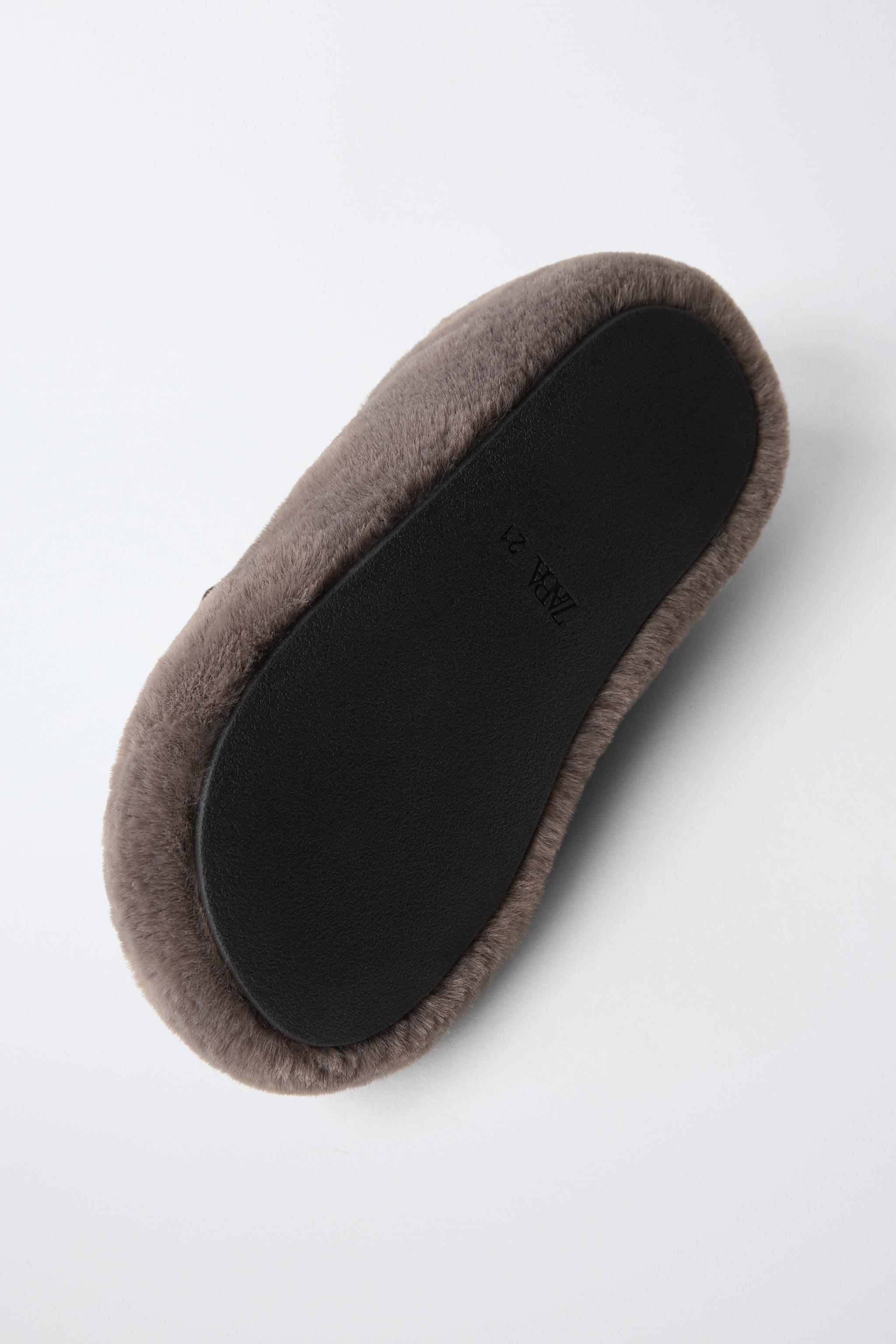 BALLERINES EFFET FOURRURE ET NŒUD