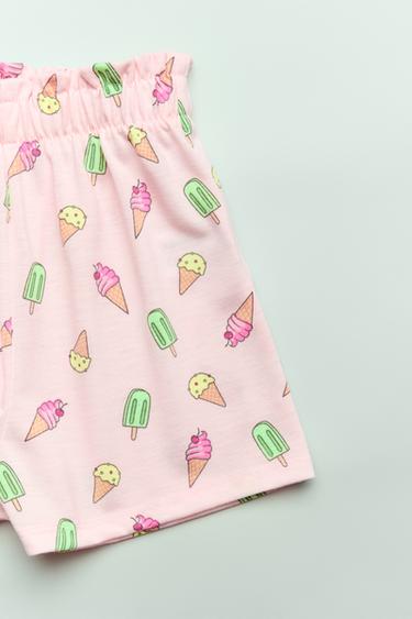 6-14 JAHRE/ SCHLAFANZUG-SHIRT UND BERMUDA-SHORTS MIT EISCREME - Rosa von Zara