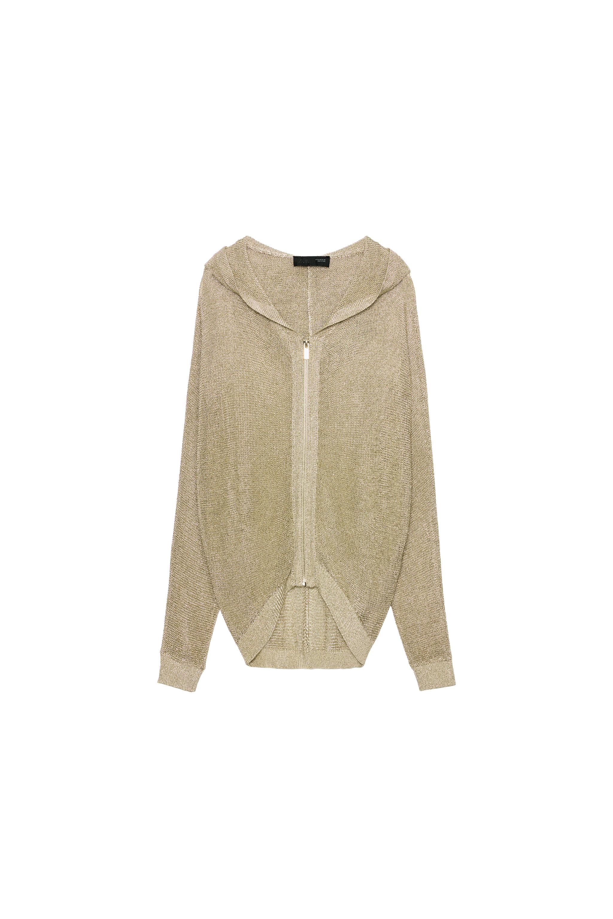 CHAQUETA CAPUCHA PUNTO HILO METALIZADO