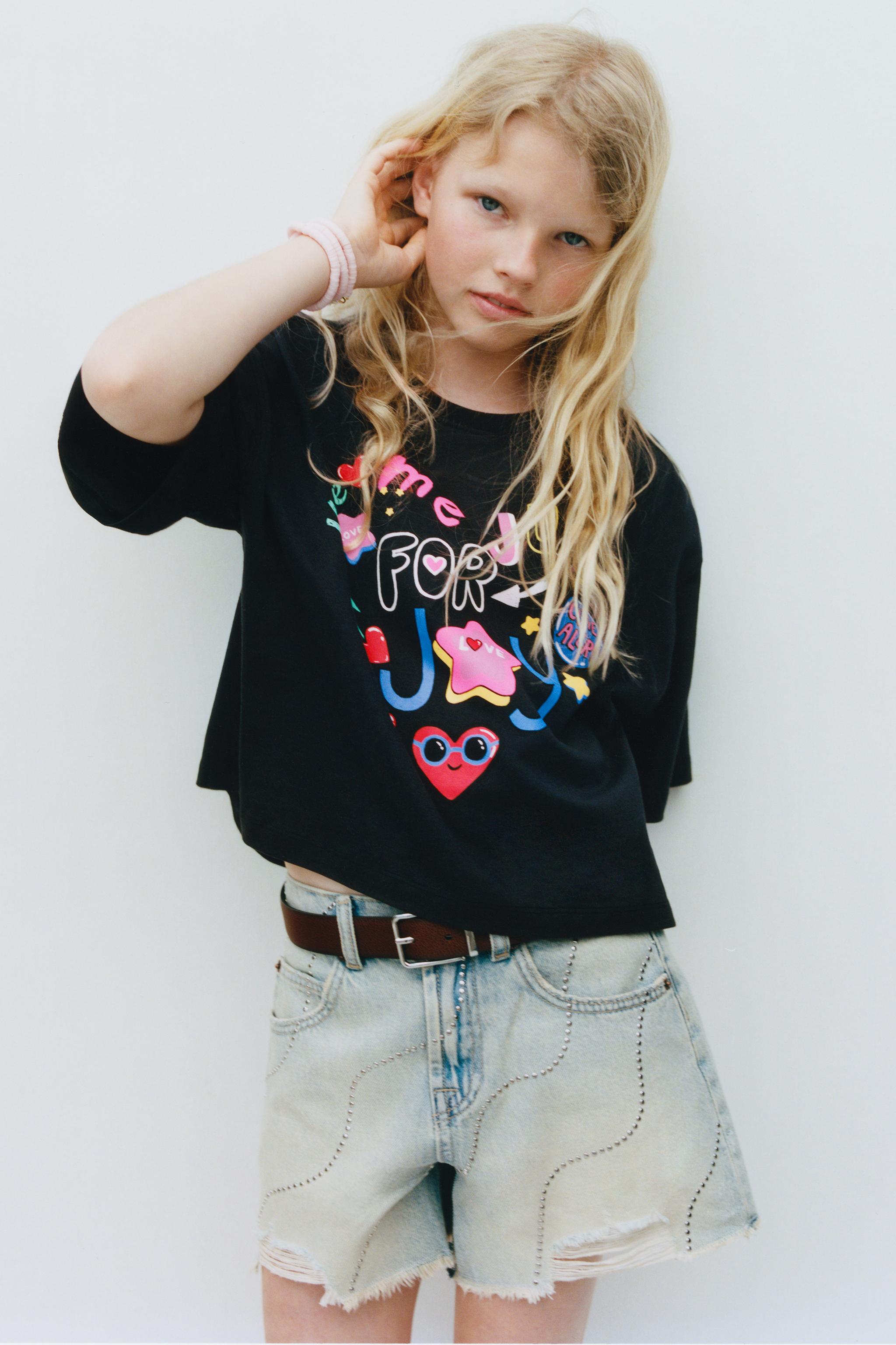 蛍光テキストTシャツ - ホワイト | ZARA Japan / 日本