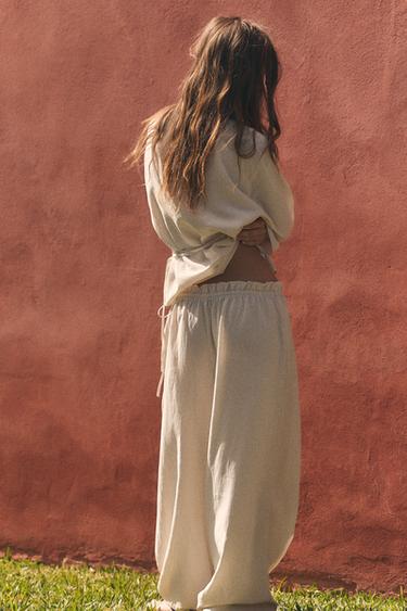 PALAZZO TROUSERS WITH TIE - Mid-ecru by Zara - Image 3