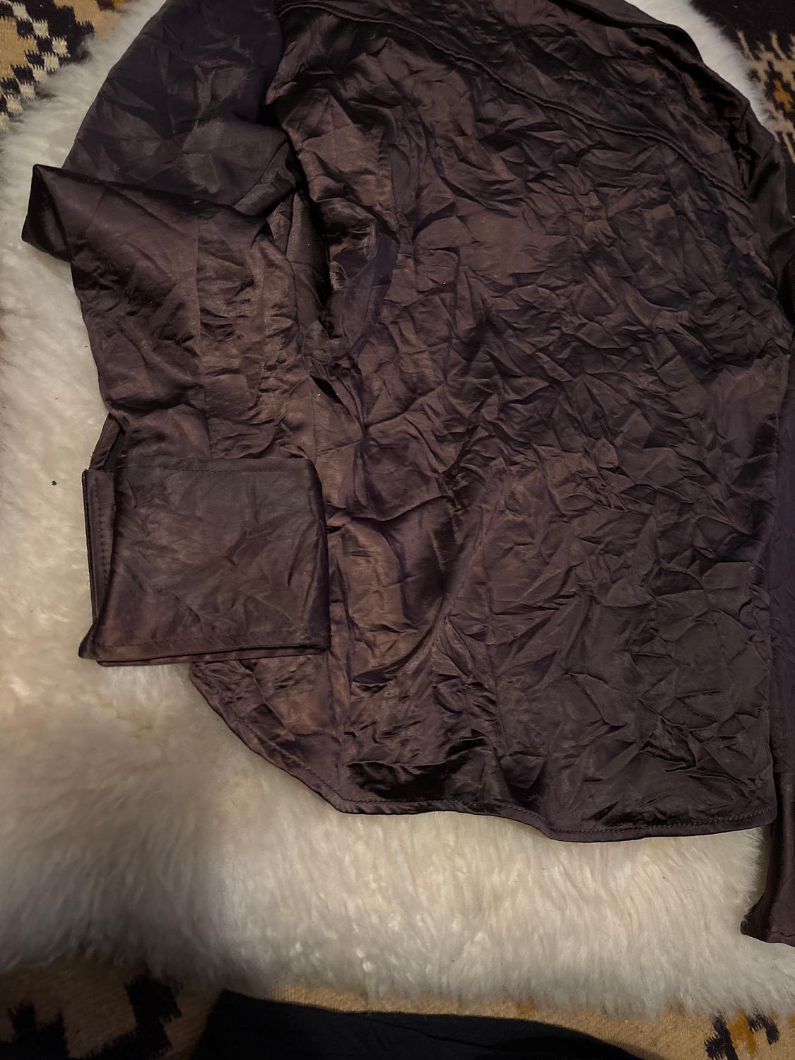 CREASED-EFFECT SATIN BLOUSE - Image 3