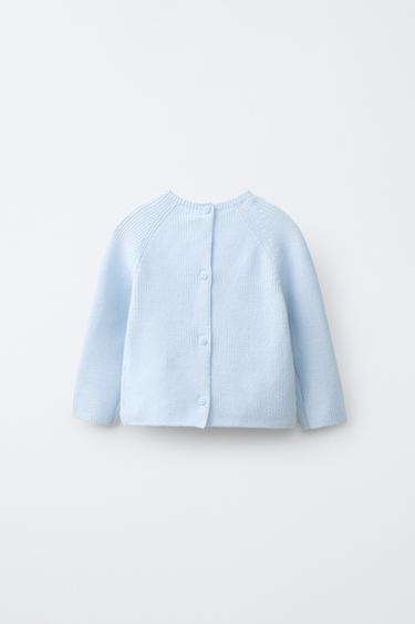 PULL EN MAILLE AVEC PIÈCE CHIOT - Bleu clair de Zara - Image 1