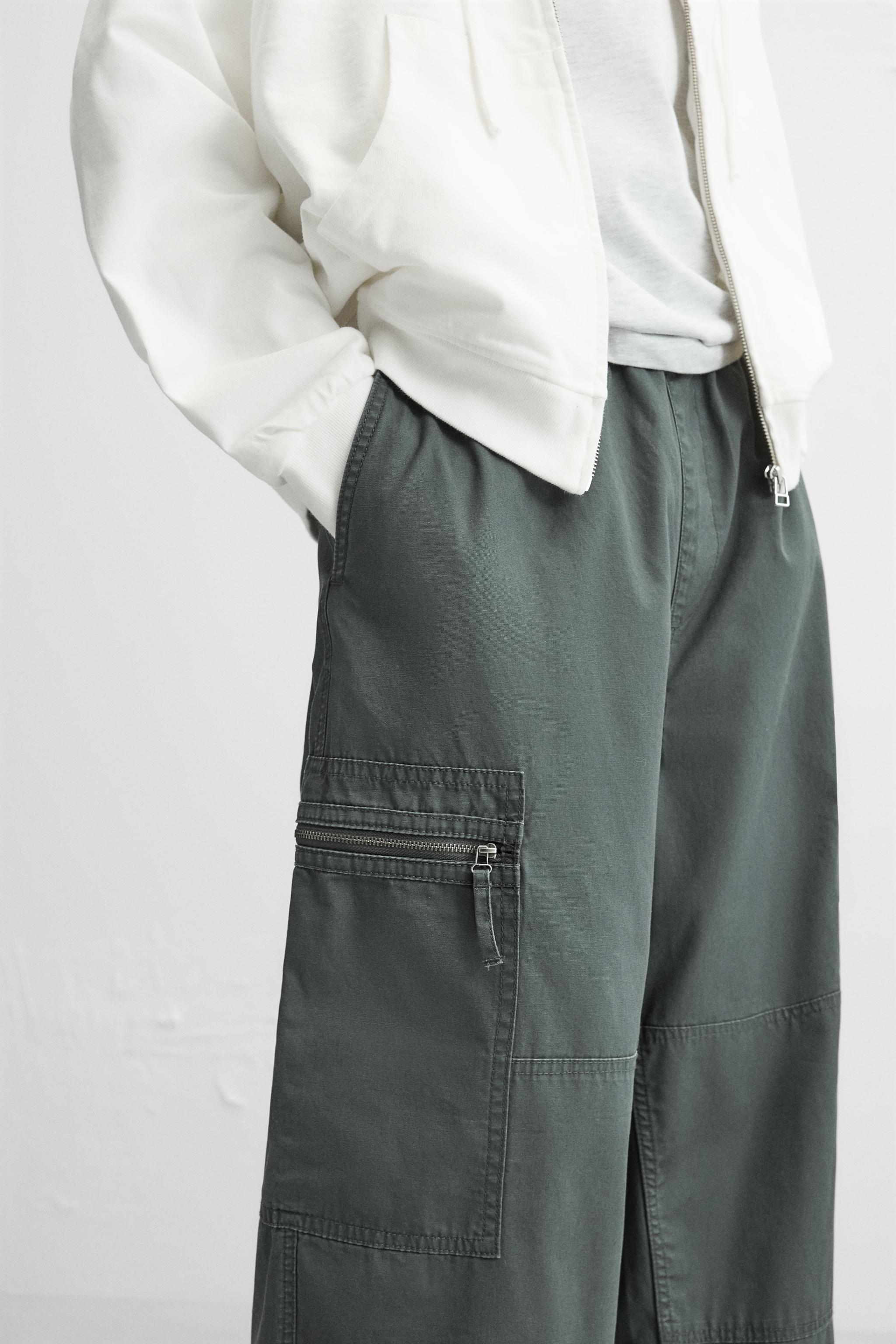 ジッパー付きカーゴパンツ - ダークグレー | ZARA Japan / 日本