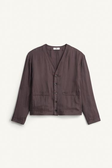 Zara RELAXED FIT LYOCELL - VISCOSE JACKET - Gray