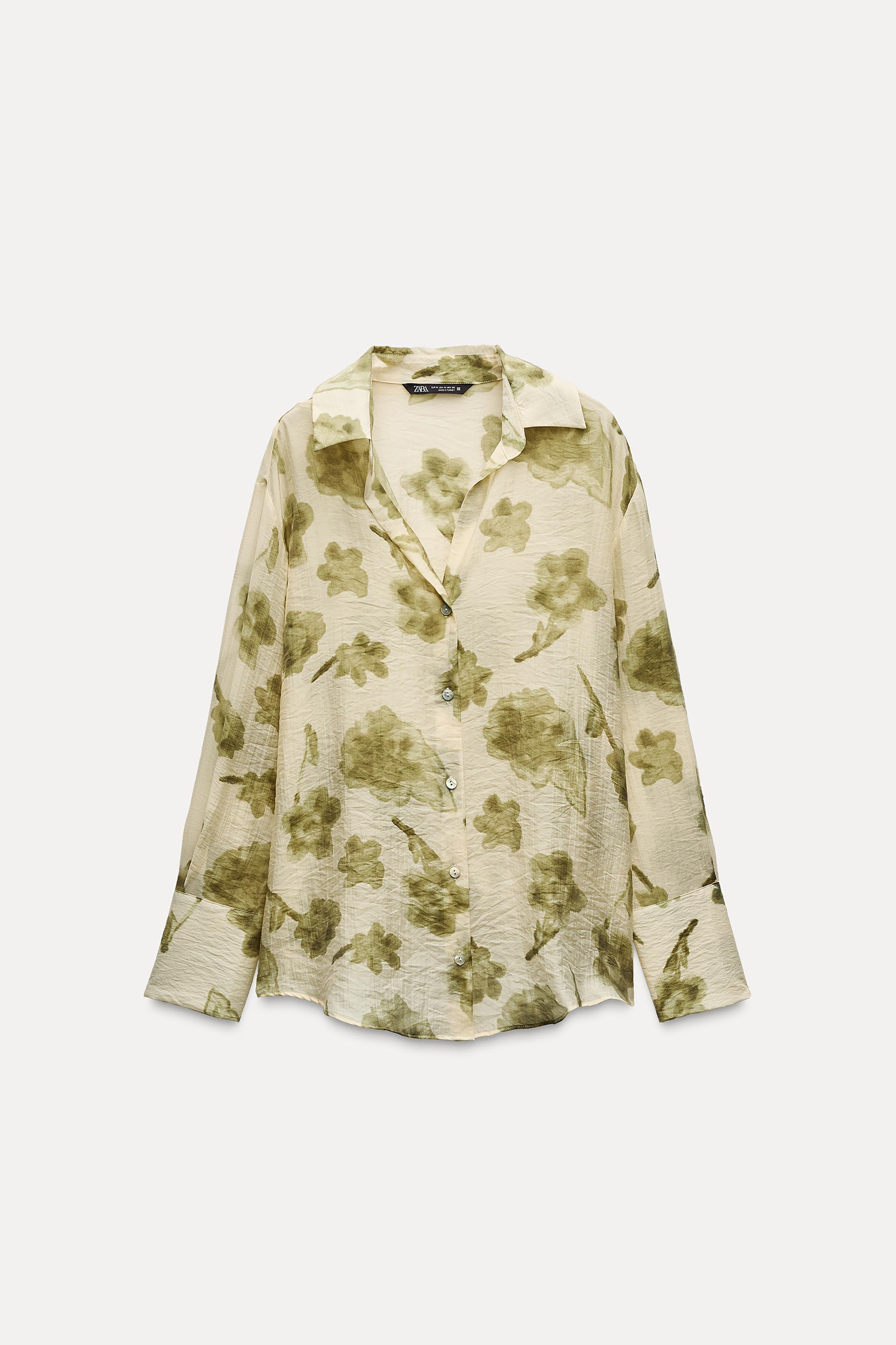 Flower shirt zara hotsell